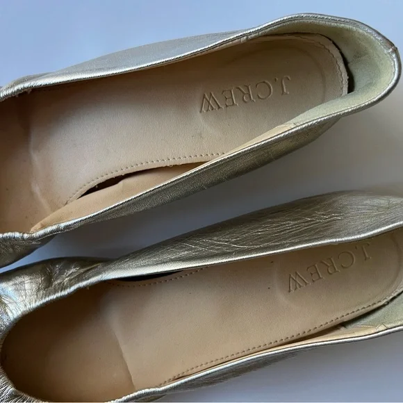 J.Crew Women's Gold Ballet Flats - Picture 2 of 4